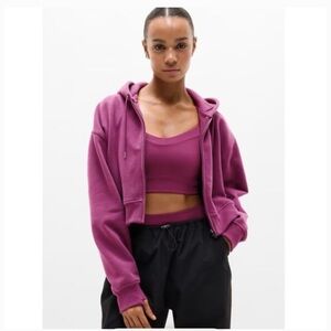 Athleta Forever Full Zip Cropped Hoodie